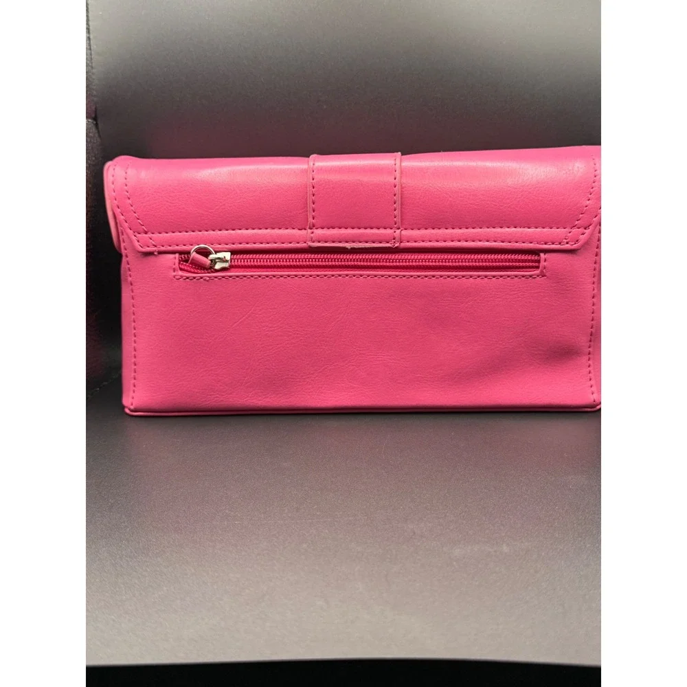 Bright Pink Clutch‎ Handbag with Matching Wallet Set
